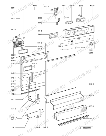 Схема №1 GSF STUTTGART CLAS с изображением Панель для посудомоечной машины Whirlpool 481245371552