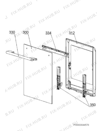 Взрыв-схема плиты (духовки) Electrolux EKG513105X - Схема узла Door