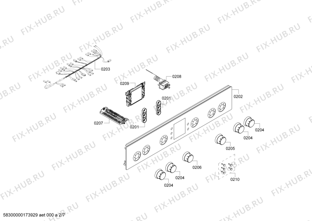 Взрыв-схема плиты (духовки) Bosch HGV74W323Q - Схема узла 02