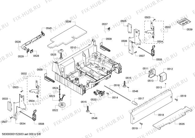 Схема №1 SHX43R56UC SilencePlus 48dB с изображением Набор кнопок для посудомойки Bosch 00617874