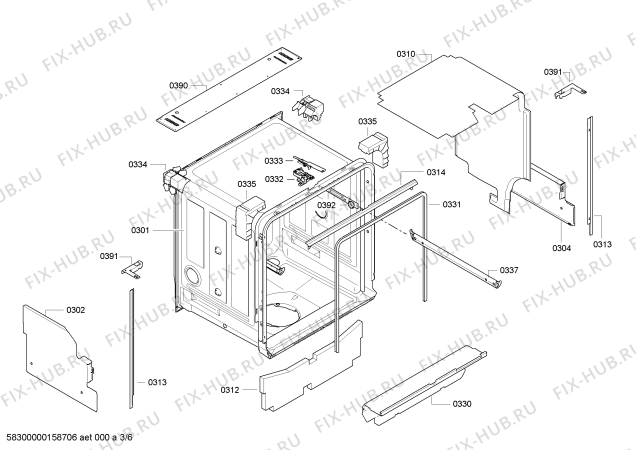 Взрыв-схема посудомоечной машины Balay 3VI501XA EG522O 51dB inox I - Схема узла 03