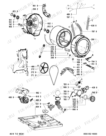 Схема №1 WA 87900-CH с изображением Люк и обрамление для стиральной машины Whirlpool 481231028184