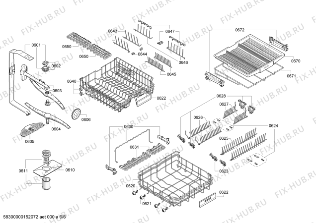 Взрыв-схема посудомоечной машины Bosch SMD69M54EU - Схема узла 06
