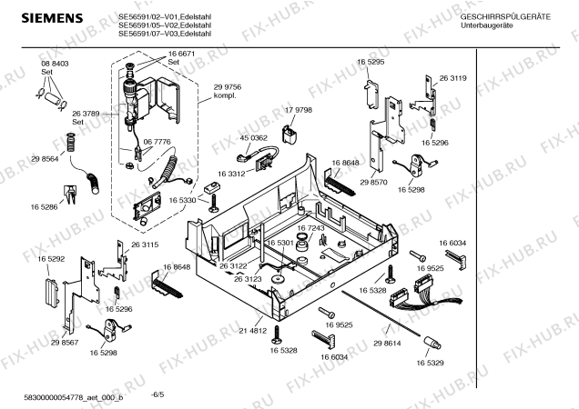 Взрыв-схема посудомоечной машины Siemens SE56591 - Схема узла 05