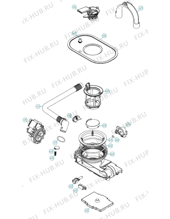 Взрыв-схема посудомоечной машины Asko D5415 SOF DK   -Stainless (410189, DW90.1) - Схема узла 04