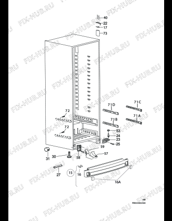 Взрыв-схема холодильника Electrolux ERF3864AEX - Схема узла C10 Cabinet