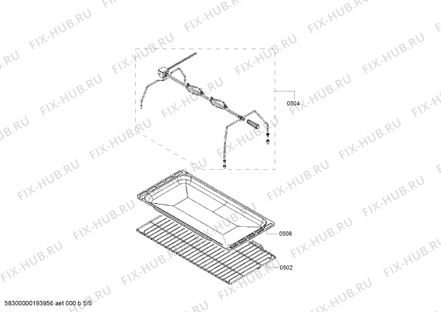 Взрыв-схема плиты (духовки) Bosch HSG736357M - Схема узла 05
