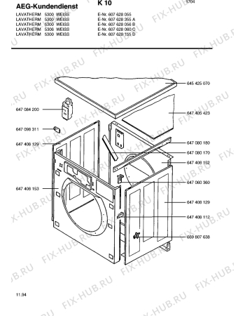 Взрыв-схема стиральной машины Aeg LTH5300-W - Схема узла Section1