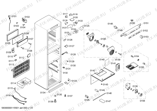 Схема №1 KK25F55TI с изображением Уплотнитель двери для холодильной камеры Siemens 00245744