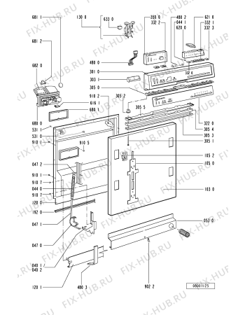 Схема №1 GSI 4875/3 TW-WS с изображением Обшивка для посудомоечной машины Whirlpool 481245370337