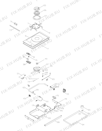 Схема №1 EHT310X с изображением Шуруп для плиты (духовки) Aeg 3256274337