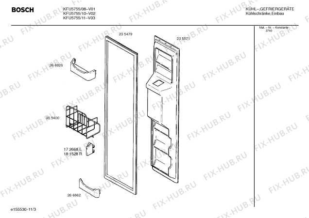 Схема №2 KG66U55 с изображением Подшипник для холодильника Bosch 00172310