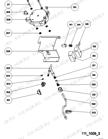 Взрыв-схема кофеварки (кофемашины) Ariston MCA10 (F033784) - Схема узла