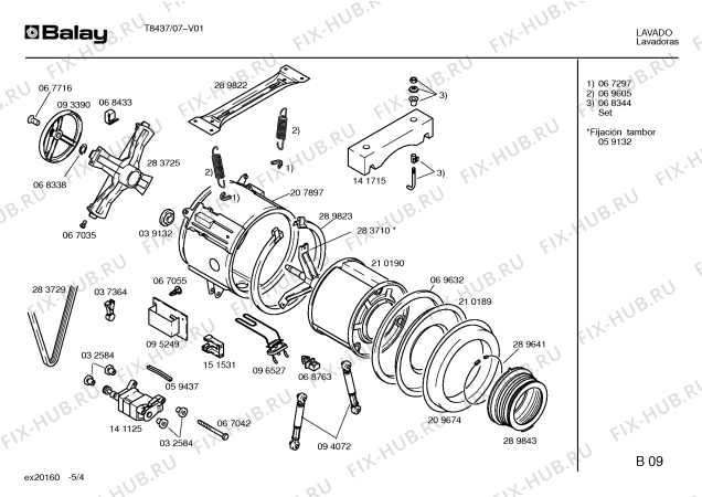 Схема №1 T8437 с изображением Кабель для стиральной машины Bosch 00296385