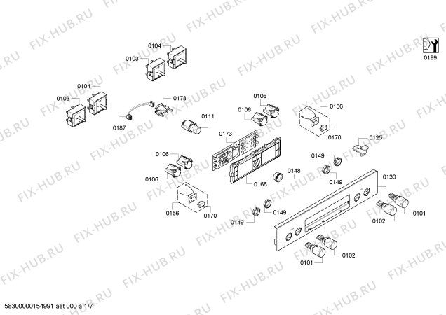 Схема №5 HCE7A4450 с изображением Кабель для духового шкафа Bosch 00622794