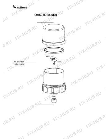 Взрыв-схема кухонного комбайна Moulinex QA503DB1/6R0 - Схема узла VP005136.7P6