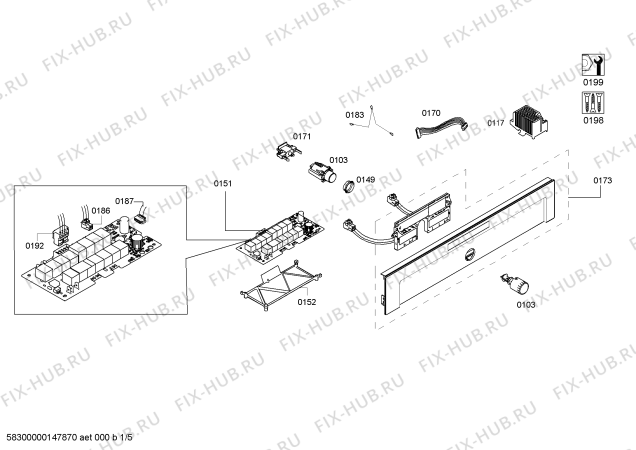 Схема №1 3HB560XP horno.balay.py.2d.CFg.E3_MCT_X.pt_bs.inx с изображением Модуль управления, незапрограммированный для плиты (духовки) Bosch 00700140