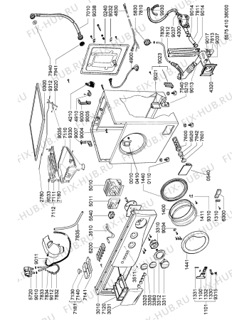 Схема №1 AWZ 410 с изображением Ручка (крючок) люка для стиральной машины Whirlpool 481249878218
