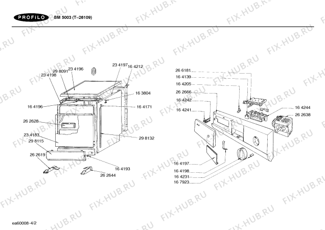 Схема №1 T-26109 с изображением Корзина для посуды для электропосудомоечной машины Bosch 00234193