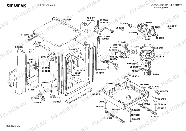 Взрыв-схема посудомоечной машины Siemens SR73220II - Схема узла 02