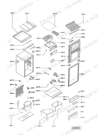 Схема №1 ARG 716/PH/1 с изображением Дверка для холодильной камеры Whirlpool 481944229817