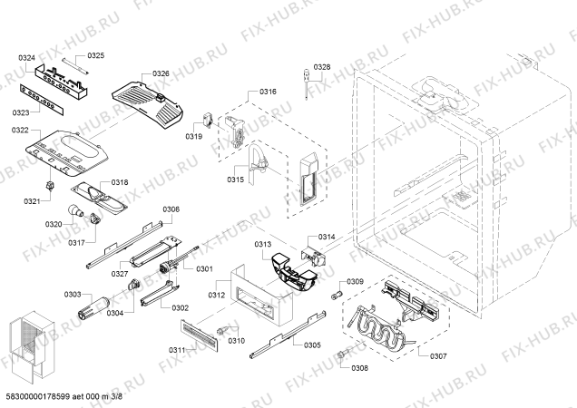 Схема №1 B22CT80SNP с изображением Стеклянная крышка для холодильника Bosch 00771343