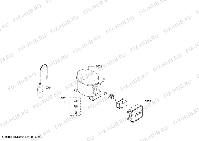 Схема №1 GSV30F30CH с изображением Стартовый узел для холодильника Siemens 00651237