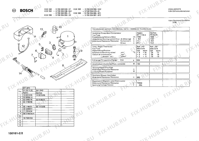 Взрыв-схема холодильника Bosch 0700334059 KGE330 - Схема узла 02