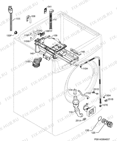 Взрыв-схема стиральной машины Electrolux EWW167443W - Схема узла Hydraulic System 272