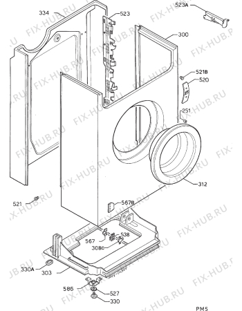 Взрыв-схема стиральной машины Rex LI85AB - Схема узла Cabinet + armatures