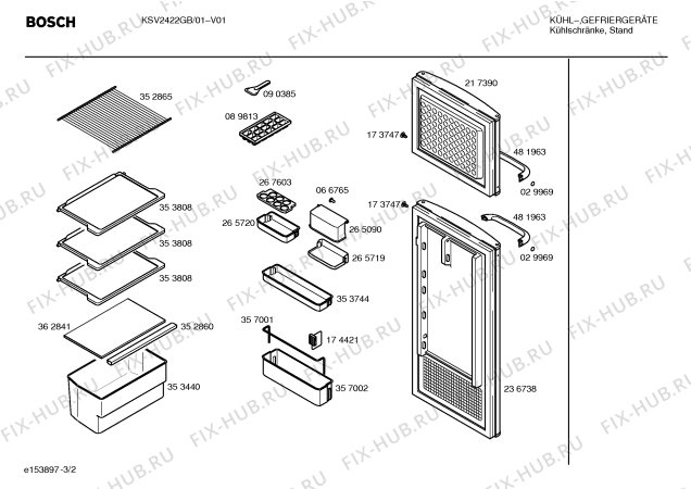 Взрыв-схема холодильника Bosch KSV2422GB - Схема узла 02