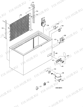 Взрыв-схема холодильника Electrolux VT257 - Схема узла Functional parts