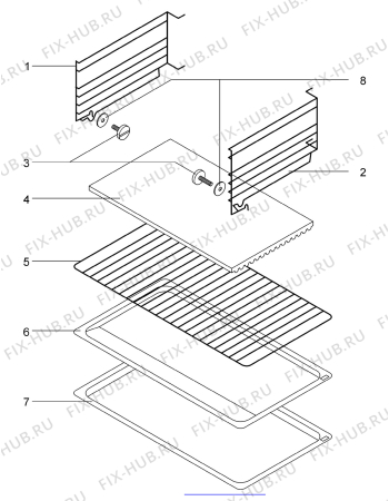 Взрыв-схема плиты (духовки) Juno Electrolux JEB95211E - Схема узла Accessories