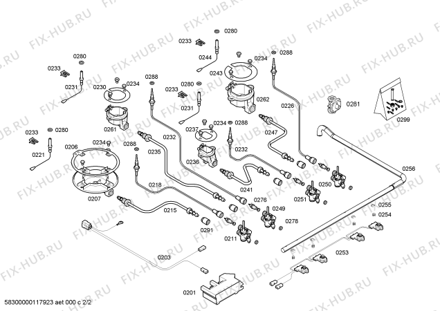 Схема №2 PCK755UC с изображением Варочная панель для духового шкафа Bosch 00477023