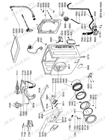 Схема №1 AWZ 512 E UK с изображением Обшивка для стиралки Whirlpool 481246469389