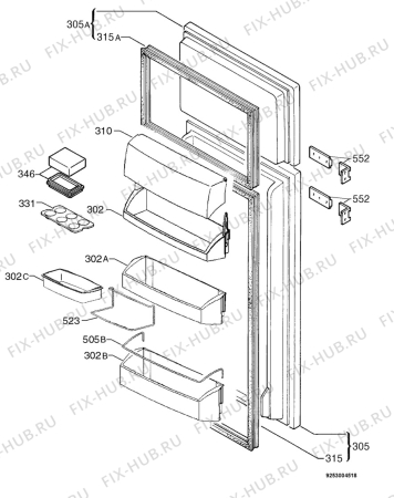 Взрыв-схема холодильника Aeg SD71640I - Схема узла Door 003