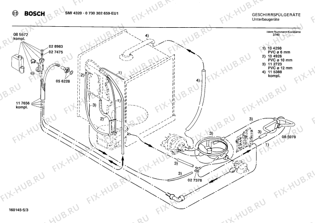 Взрыв-схема посудомоечной машины Bosch 0730302659 SMI4320 - Схема узла 03
