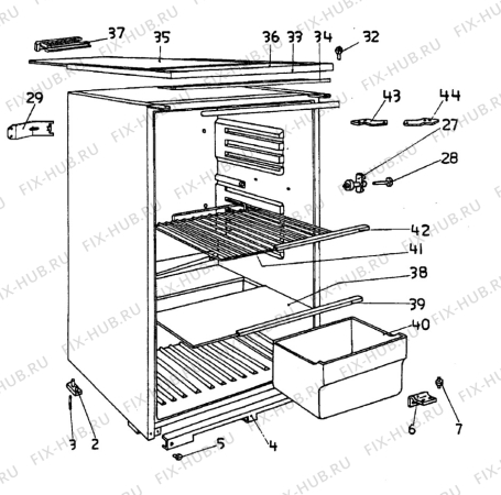 Взрыв-схема холодильника Zanussi ZFC165T - Схема узла C10 Cabinet/Interior