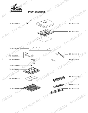 Схема №1 PG715850/79A с изображением Обшивка для электрогриля Seb TS-01043110