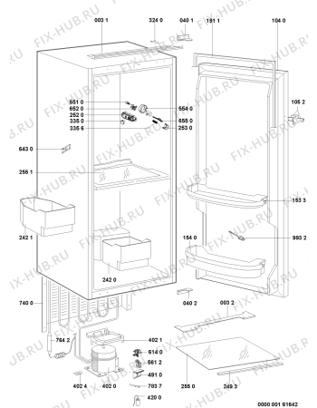 Схема №1 AFB 829/A+ с изображением Петля (защелка) для холодильной камеры Whirlpool 481231028399