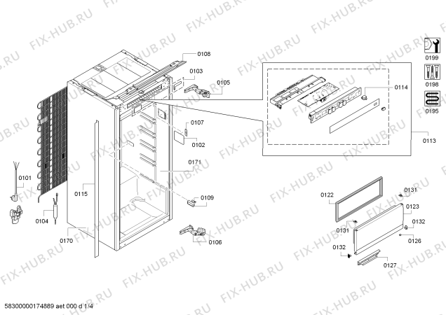 Схема №1 KI7863D30G с изображением Панель для холодильника Bosch 00744789