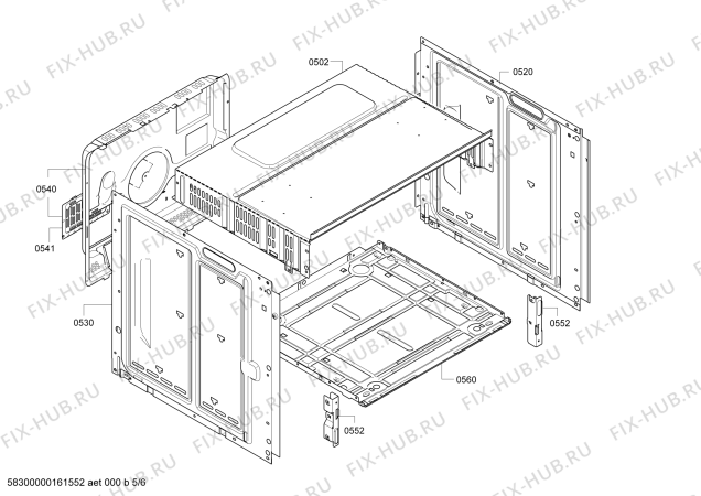 Схема №1 HBA43B222F с изображением Изоляция для электропечи Bosch 00687995