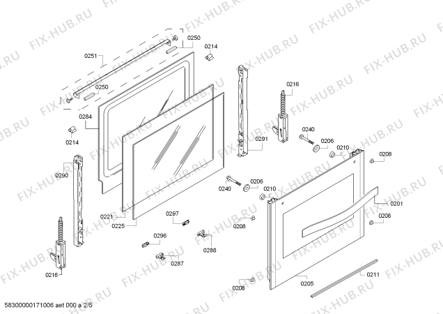 Схема №1 3HB558XF H.BA.PY.L3D.IN.GLASS.FL/.X.E3_COT/ с изображением Внешняя дверь для плиты (духовки) Bosch 00746239