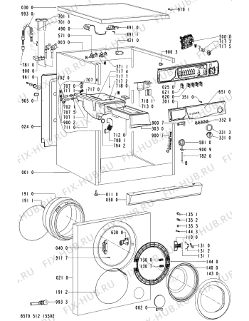 Схема №1 AWM 5125/5 с изображением Обшивка для стиралки Whirlpool 481245215109