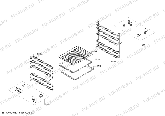 Схема №1 HP243521M с изображением Столешница для духового шкафа Bosch 00712164