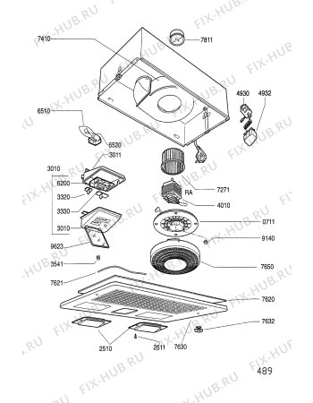 Схема №1 DL 1350 с изображением Дымоход для электровытяжки Whirlpool 481246448068