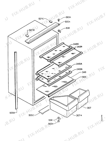 Взрыв-схема холодильника Alno AKE8218IW - Схема узла Refrigerator housing