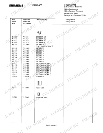 Схема №1 FM632L4FF с изображением Пульт дистанционного управления для видеоэлектроники Siemens 00756877