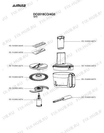 Взрыв-схема кухонного комбайна Imusa DO2018CO/4G0 - Схема узла OP004722.0P2