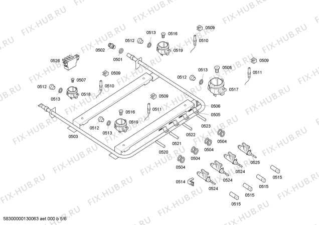 Схема №1 HSC14K24EH FOG P2 F/S I с изображением Шарнир для плиты (духовки) Bosch 00417395